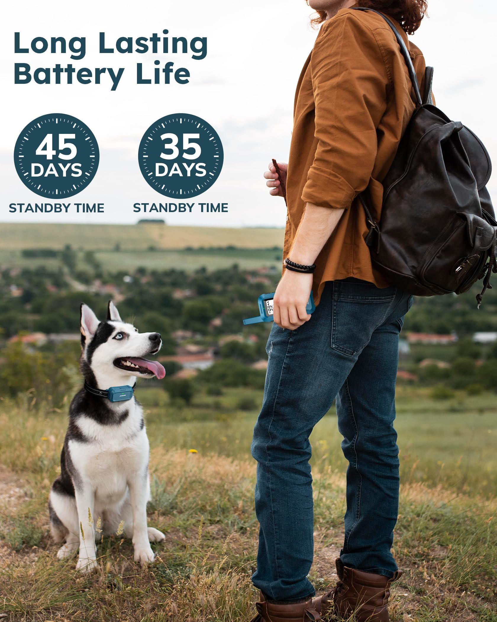 Jugbow Shock 2 - 4200FT Dog with Remote, IPX7 Waterproof E Collar Training Rechargeable Collars for Large Medium Small Dogs