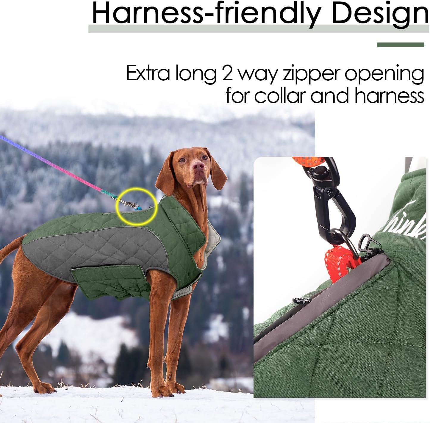 ThinkPet Cold Weather Coats - Cozy Waterproof Windproof Reversible Winter Dog et, Thick Padded Warm Coat Reflective Vest Clothes for Puppy Small Mediu