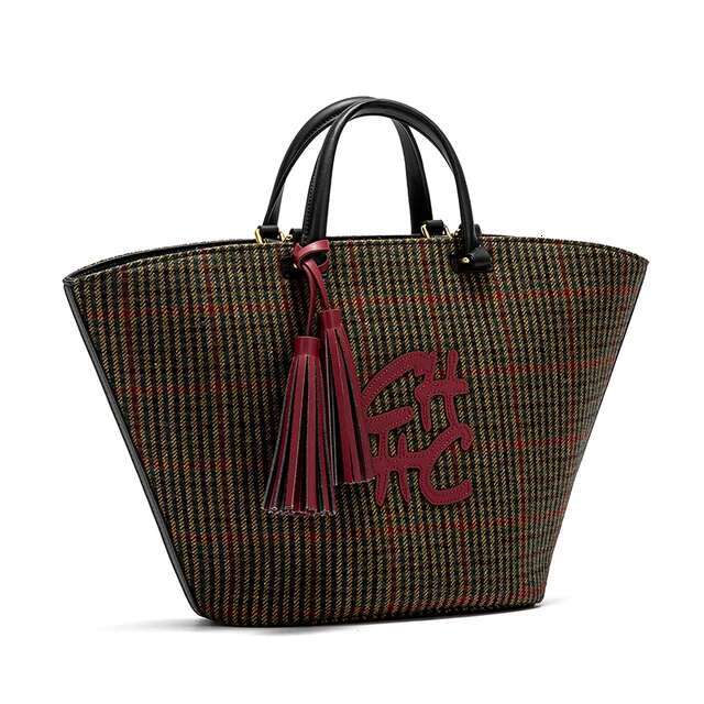 Classic Retro New Checkered Design Business Commuter Large Capacity Solid Color Women's Shoulder Bag