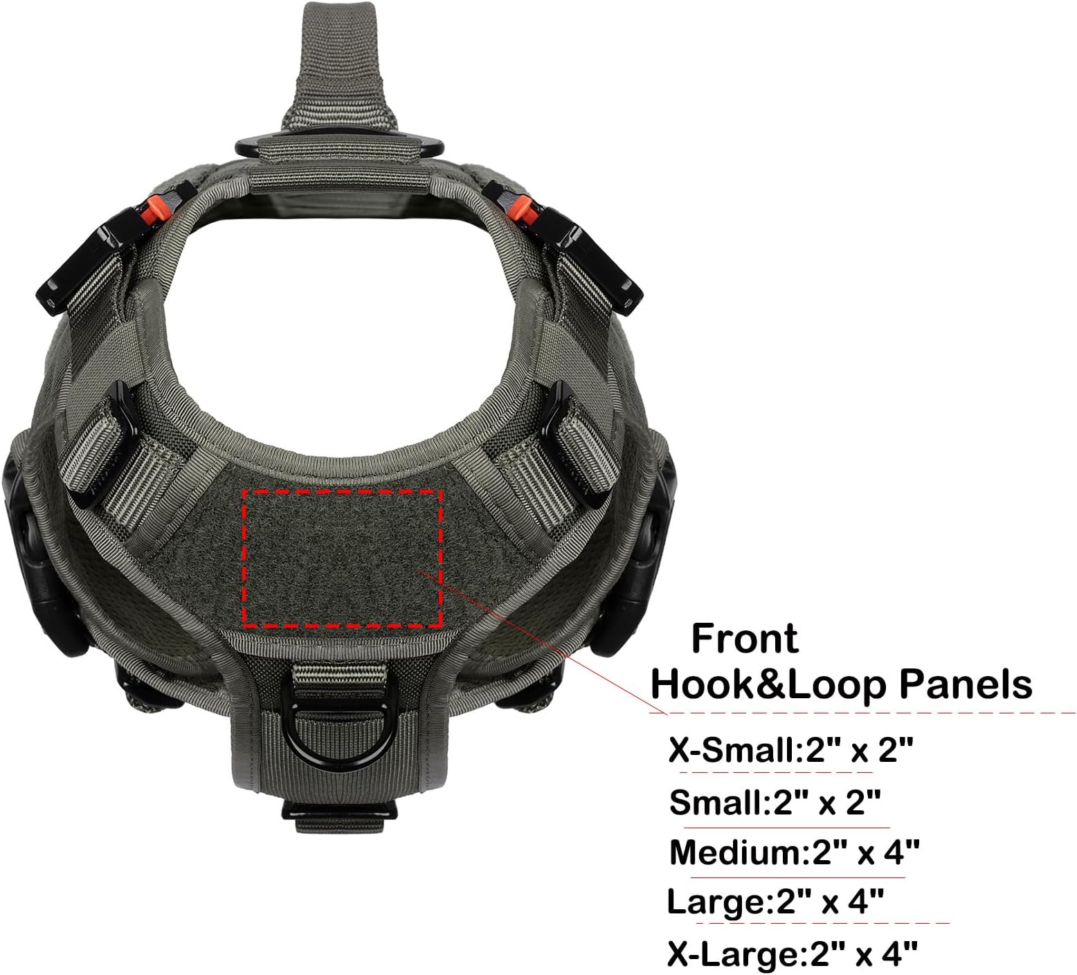 ICEFANG GN3 Tactical Dog Harness 6X Buckle,Dog Molle Vest with Handle,3/4 Body Coverage,Hook and Loop Panel for ID Patch,No Pulling Front Clip (L (28 