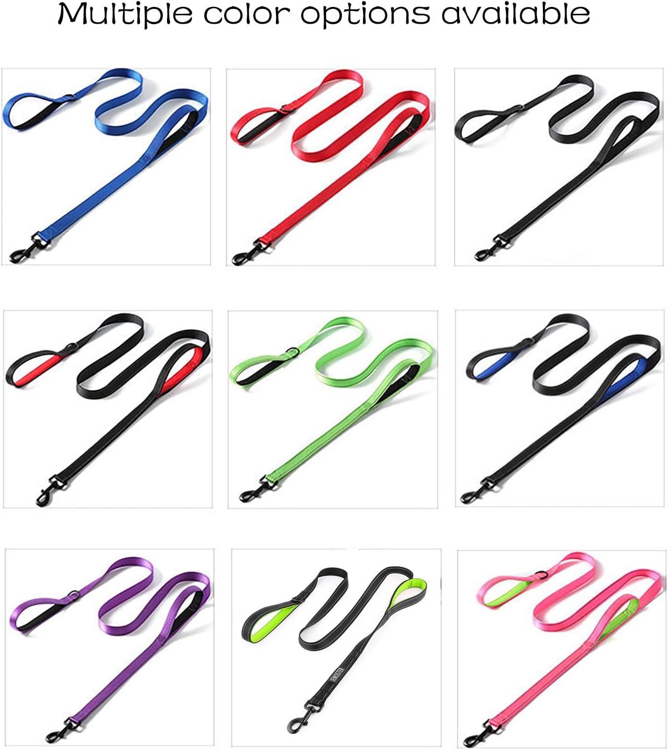 Dog Leash Heavy Duty 2 Handles by Padded Traffic Handle Extra Control,foot Long - Perfect for Medium to Large Dogs ( ft, Black Blue