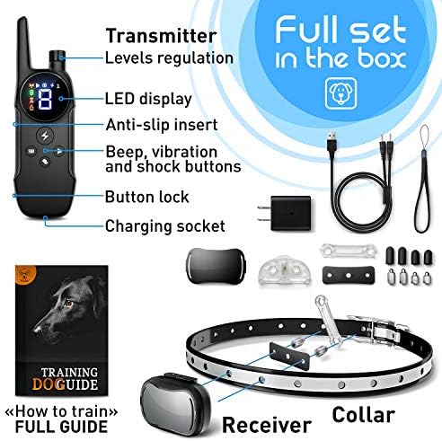 Extra Size Dog Puppy Training Collar Remote for Small Dogs 5-15lbs and Puppies with Shock - Waterproof & 1000 Ft Range