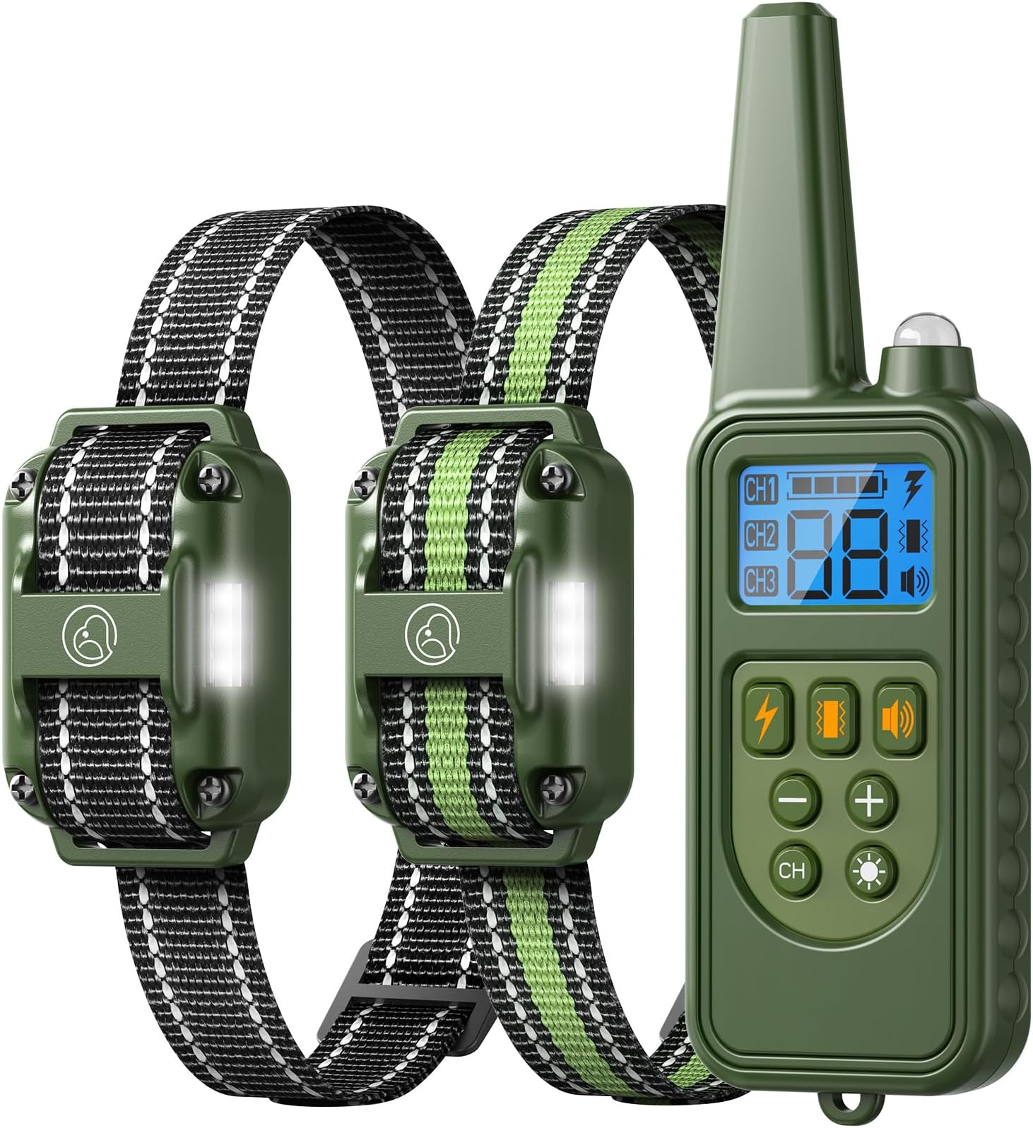 Heaflex Dog Collar Remote, 2600FT Range, 4 Training Modes Beep, Shake, Safe Shock, LED Light, Rechargeable IPX7 Waterproof All Breeds Sizes, with Thre