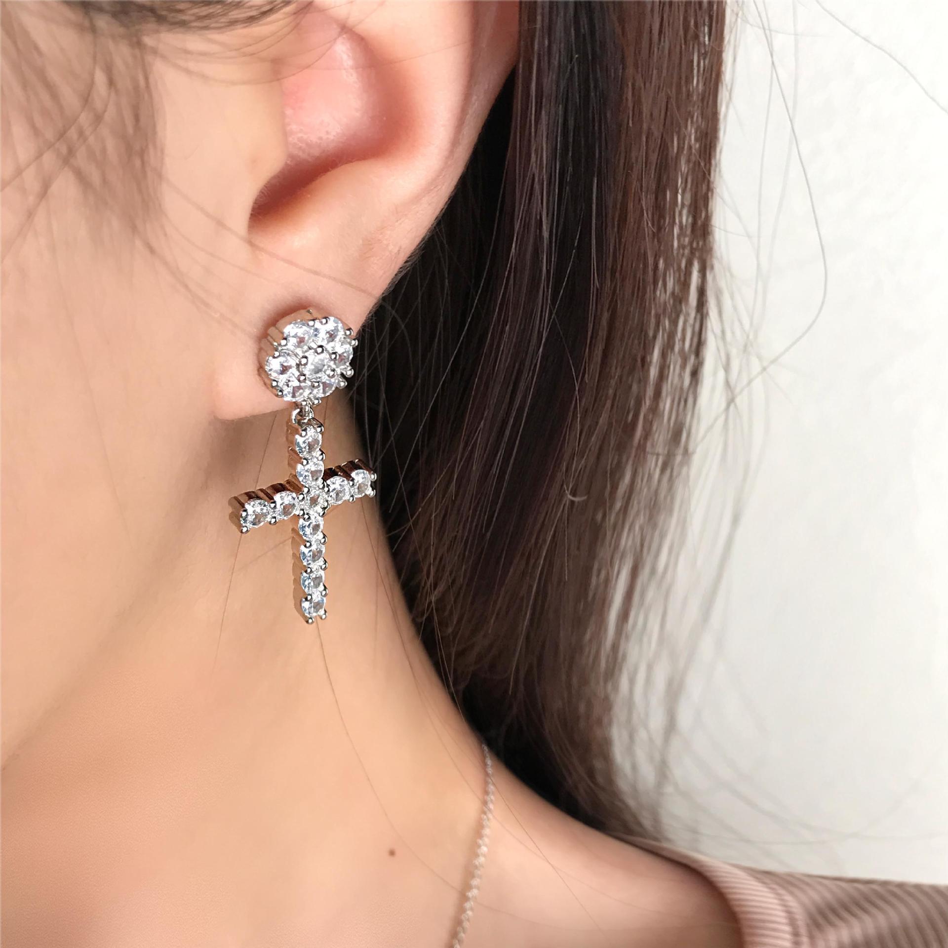 Choucong Hip Hop Dangle Earrings Luxury Jewelry 925 Sterling Silver Gold Fill Round Cut 5A Cubic Zircon CZ Diamond Elegant High Quality Party Woemn Cr