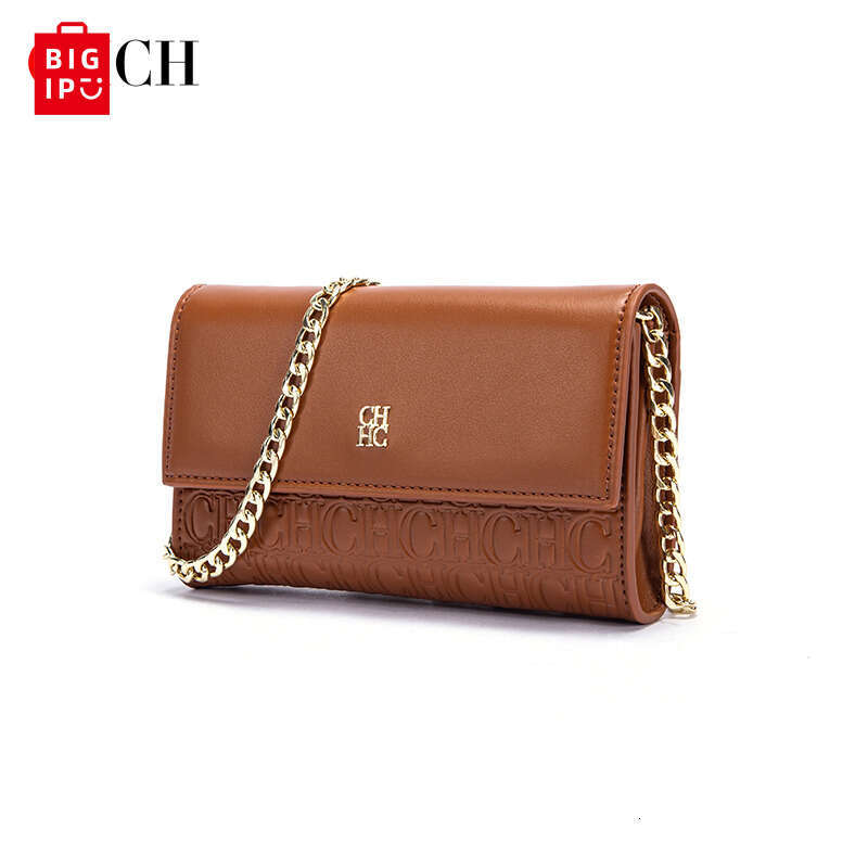 Designer Bag CHCH Women's Shoulder Bag New Magnetic Flip Chain Bag Brown Small Square Bag Wallet
