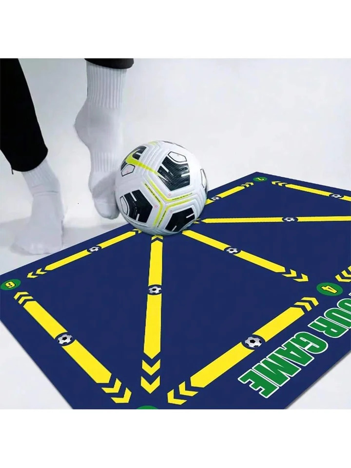 60x90cm Football Training Mat Footstep AntiSkid Carpet Soccer Pace Ball Control Equipment 241120