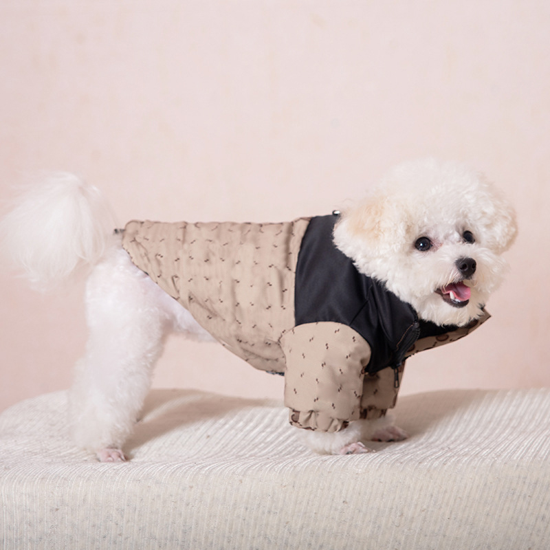 Winter Clothing et Apparel Teddy Coat Small Down ets Letter Print Cotton Coats Autumn Pet Warm Dog Vest Old Flower Free shipping