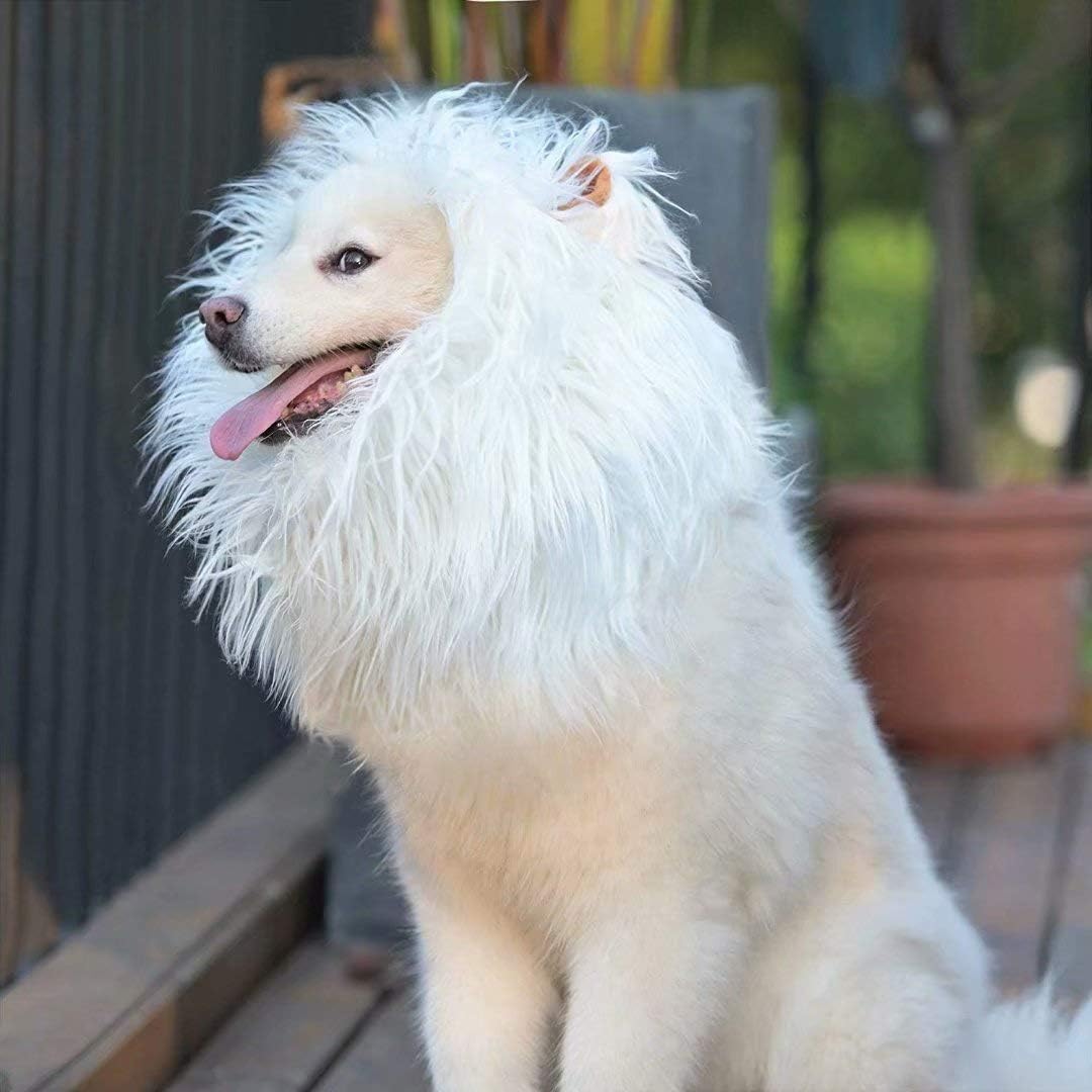 Lions Mane for Large Dog Halloween Costumes, Pet Wig with Ears