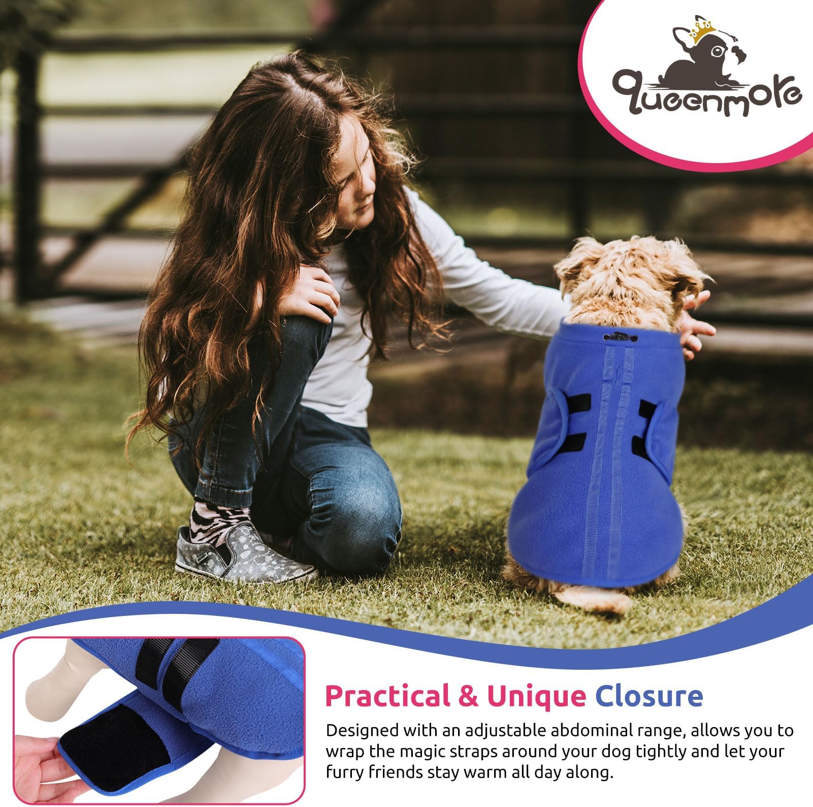 Queenmore Sweater, Soft Fleece Vest Pullover et with Leash Hole, Warm Winter Dog Coats Cold Weather Doggy Dachshund Sweaters for Dogs Cats Boy or Girl