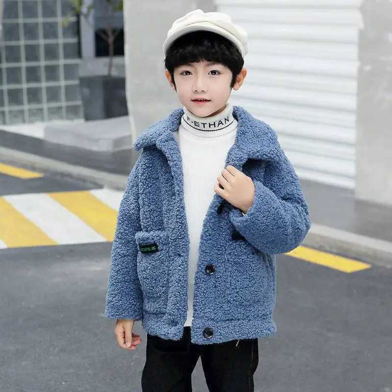 Tench coats Boys Coat Jacket Outwear Tops Cotton 2022 Brown Thicken Plus Velvet Winter Autumn Plus Size Overcoat Childrens Clothes H241127