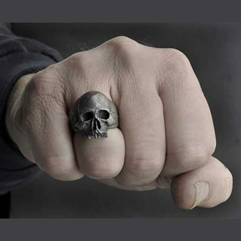Punk Stainl Steel Skull Ring for Mens Gothic Punk Horror Skull Ring Mens Motorcycle Rock Biker Jewelry Gift WholesaleXJ241127