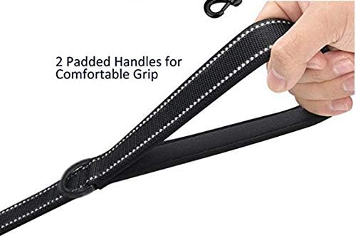 Dog Leash Heavy Duty 2 Handles by Padded Traffic Handle Extra Control,foot Long - Perfect for Medium to Large Dogs ( ft, Black Blue