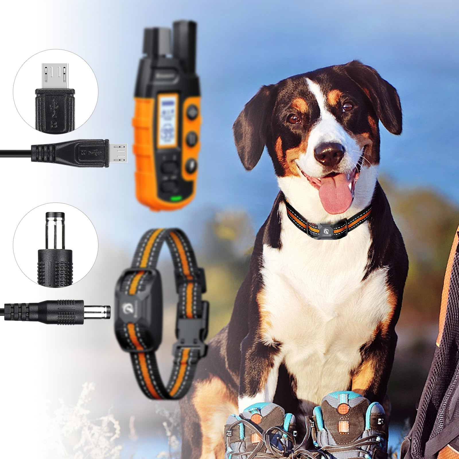 2-Pack Charger Cord for Bousnic Dog Shock RS2A and RS2B, 2-in-1 Training Collar USB Charging Cable