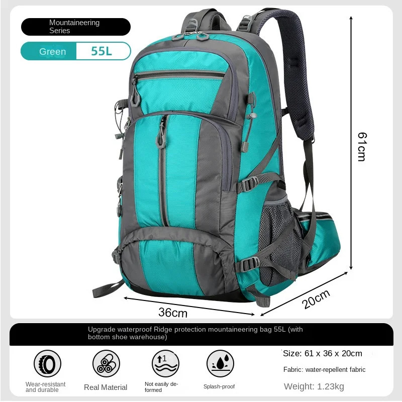 Outdoor Mountaineering Bag Professional Sports Backpack Mens and Womens Travel Hiking Climbing Travel Waterproof Backpack 241127