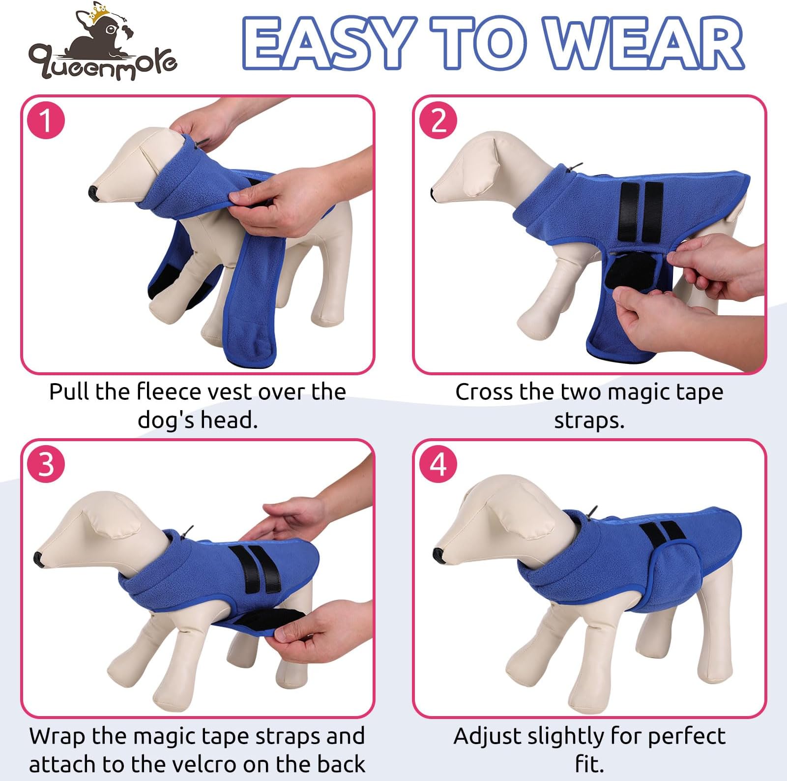 Queenmore Sweater, Soft Fleece Vest Pullover et with Leash Hole, Warm Winter Dog Coats Cold Weather Doggy Dachshund Sweaters for Dogs Cats Boy or Girl