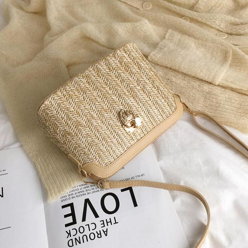 New casual chain straw bucket summer crossbody beach women's travel wallet and handbag designer shoulder bag 250323
