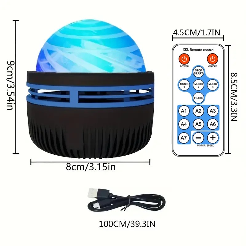 RGB Projection Night Light Wave Projector Light Lamp with Remote Control for Home Room Party Christmas Decor Light