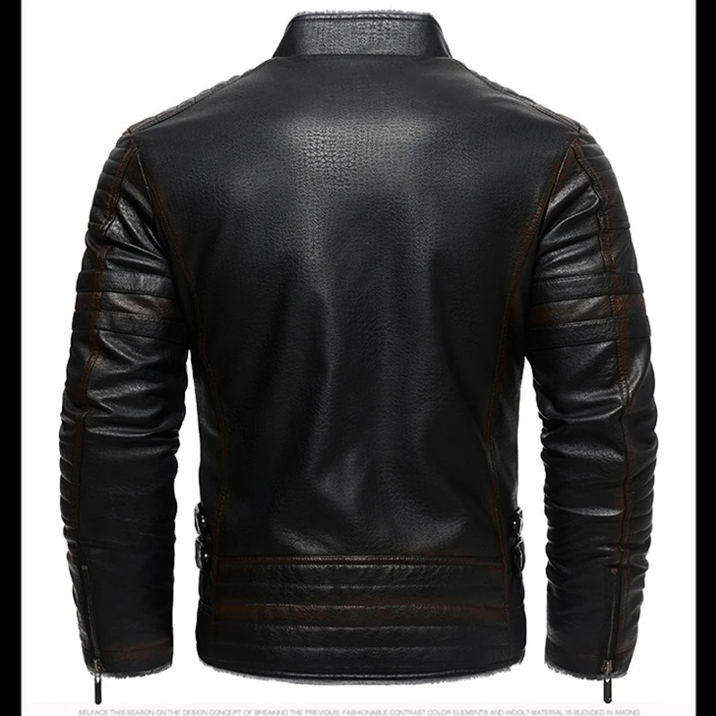 Maxulla Winter Mens PU Jackets Fashion Motorcycle Leather Coats Casual Fur Collar Warm Biker Coat Clothing 241112