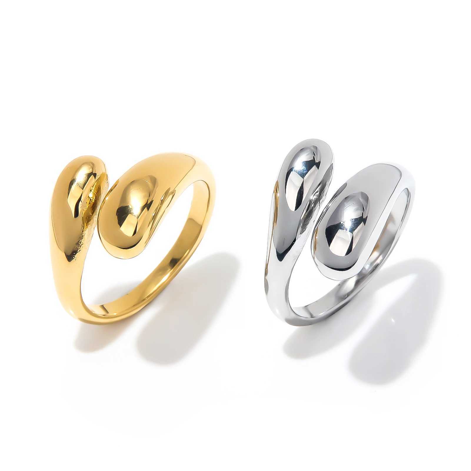Fashion Krait Ring Water Drop Design Open Couple Rings Chunky Teardrop Adjustable Rings for Women Men Jewelry Accories GiftsXJ241127