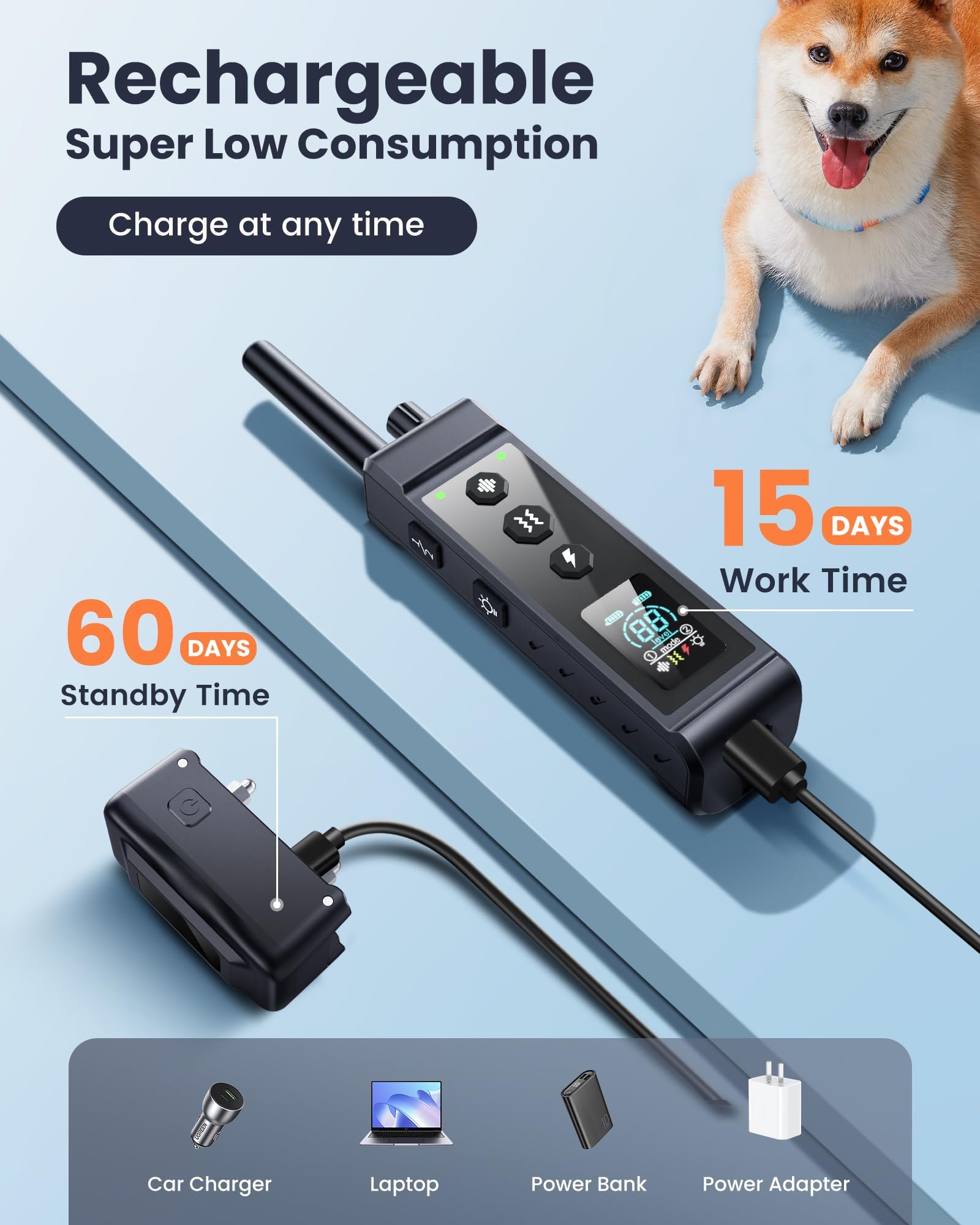 Shock 4265Ft Collar Remote Large Medium Small Dogs, IP67 Waterproof with 4 Safe Training Modes, Security Lock, Dog Bark E-Collar for All Breeds(Green 