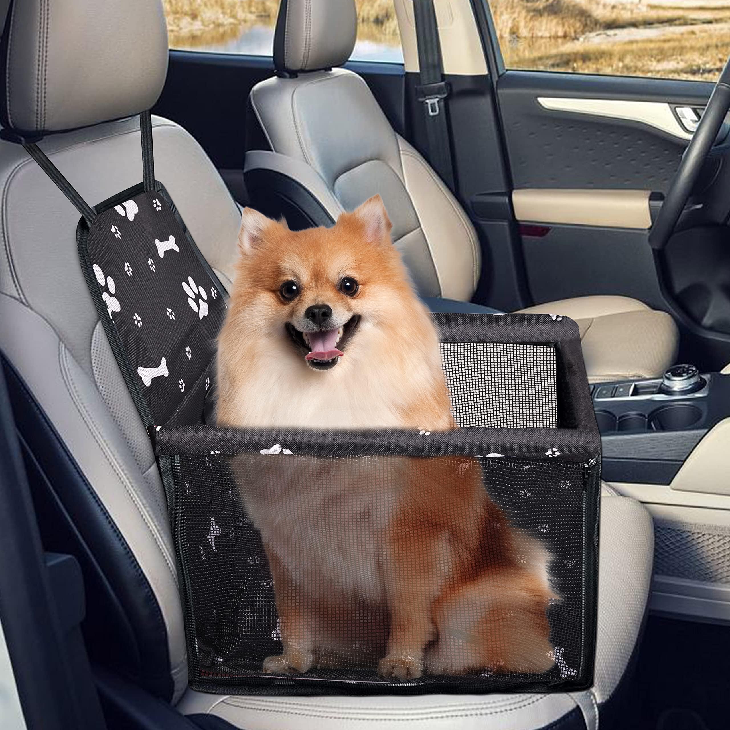 Elevon Dog Car Seat, Robust Pet Car Seat & Puppy Car Seat for Small to Medium Dogs, Breathable and Waterproof Dog Booster Car Seats, Anti-Collapse