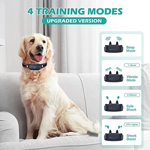 Shock Collar, Electric Remote 2680FT, IPX7 Waterproof Vibrating Dog Collar with 4 Training Modes, Rechargeable E-Collar for All Breeds, Sizes (Upgrade