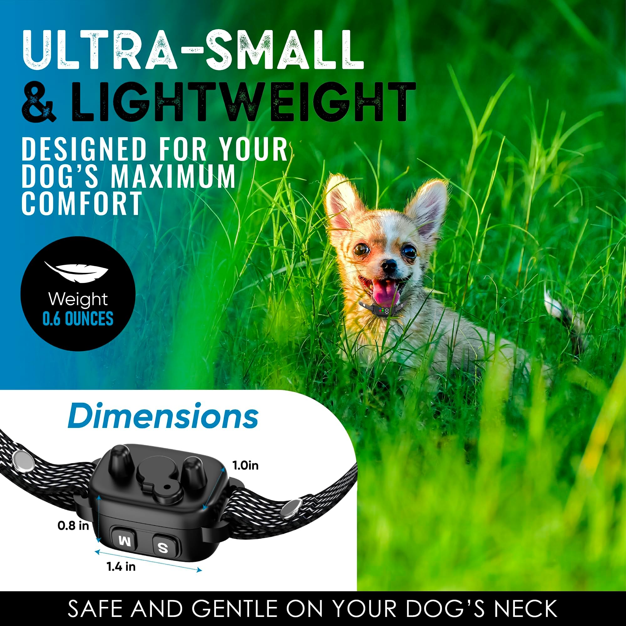 Extra Bark for Small Dogs 5-5 lbs Puppies No Shock Anti Barking Collar with 7 Sensitivity Levels and 3 Beep&Vibration Modes Humane Dog Training Device
