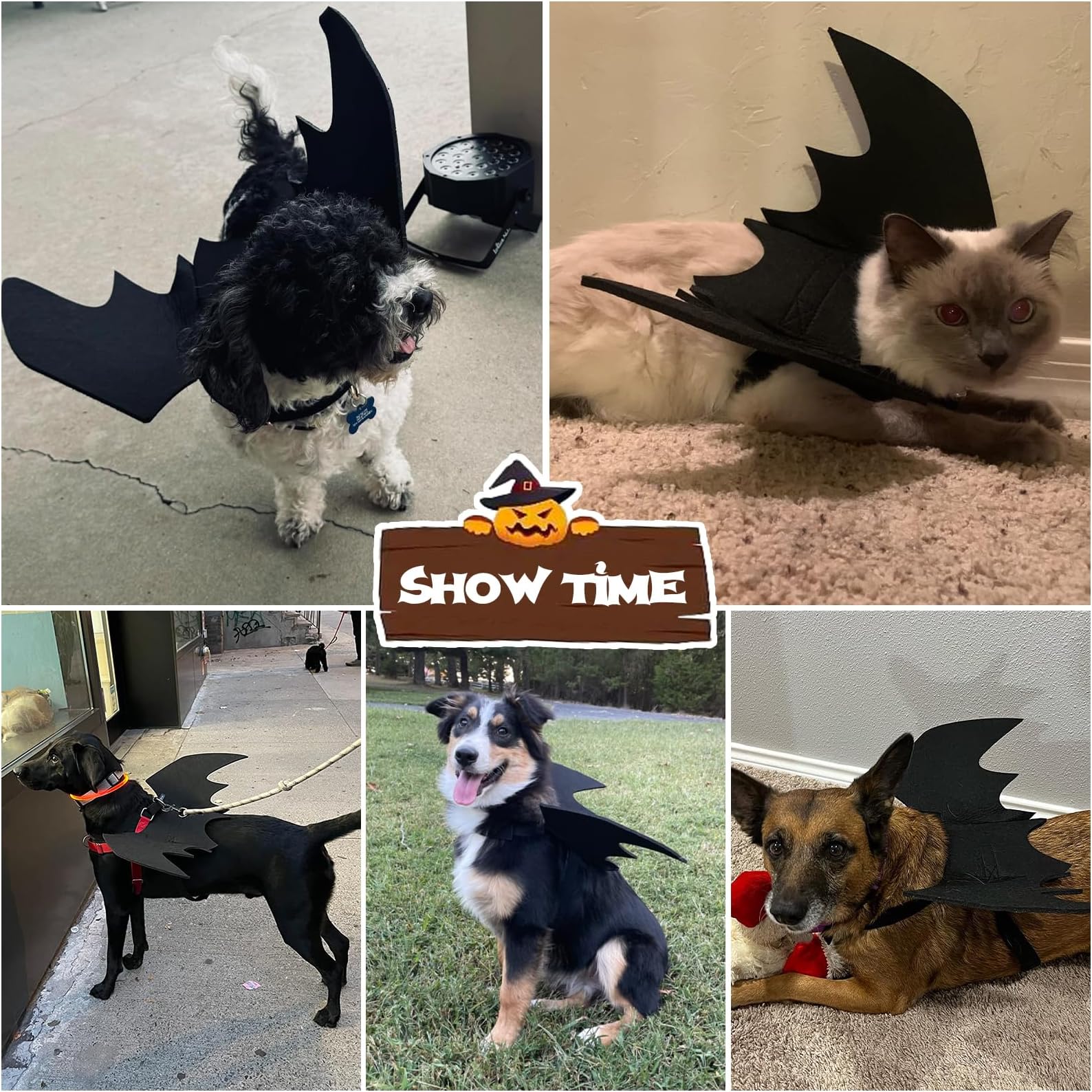 Wings, Pet Costume Small Medium Dogs, Cosplay Bat Wings for Cat Dog Halloween Party Decoration