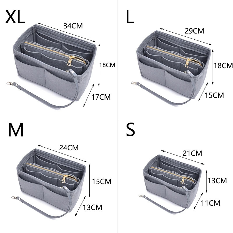 TINBERON Multifunctional Large Capacity Makeup Storage Bag Felt Cloth Liner Bag Travel Insert Portable Bag In Bag Cosmetic Bag 241127