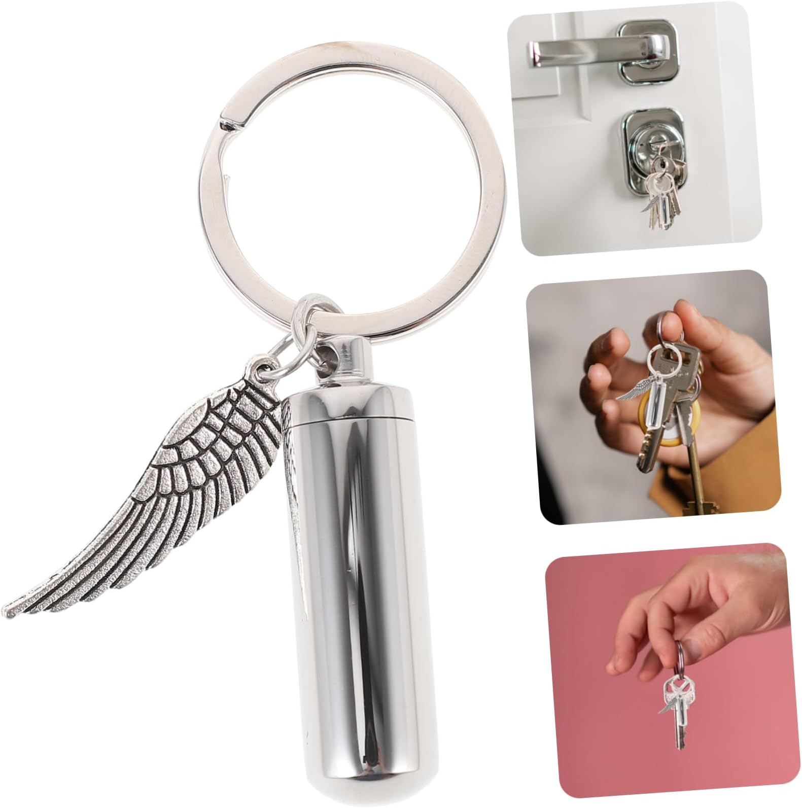 Kisangel Ashes Necklace Stainless Dog Urn Pendant Pet Urn Keychain Urn for Dog Ashes Dog Ashes Souvenir Dog Urn Key Chain Dog Urn Keychain Dog Urns fo