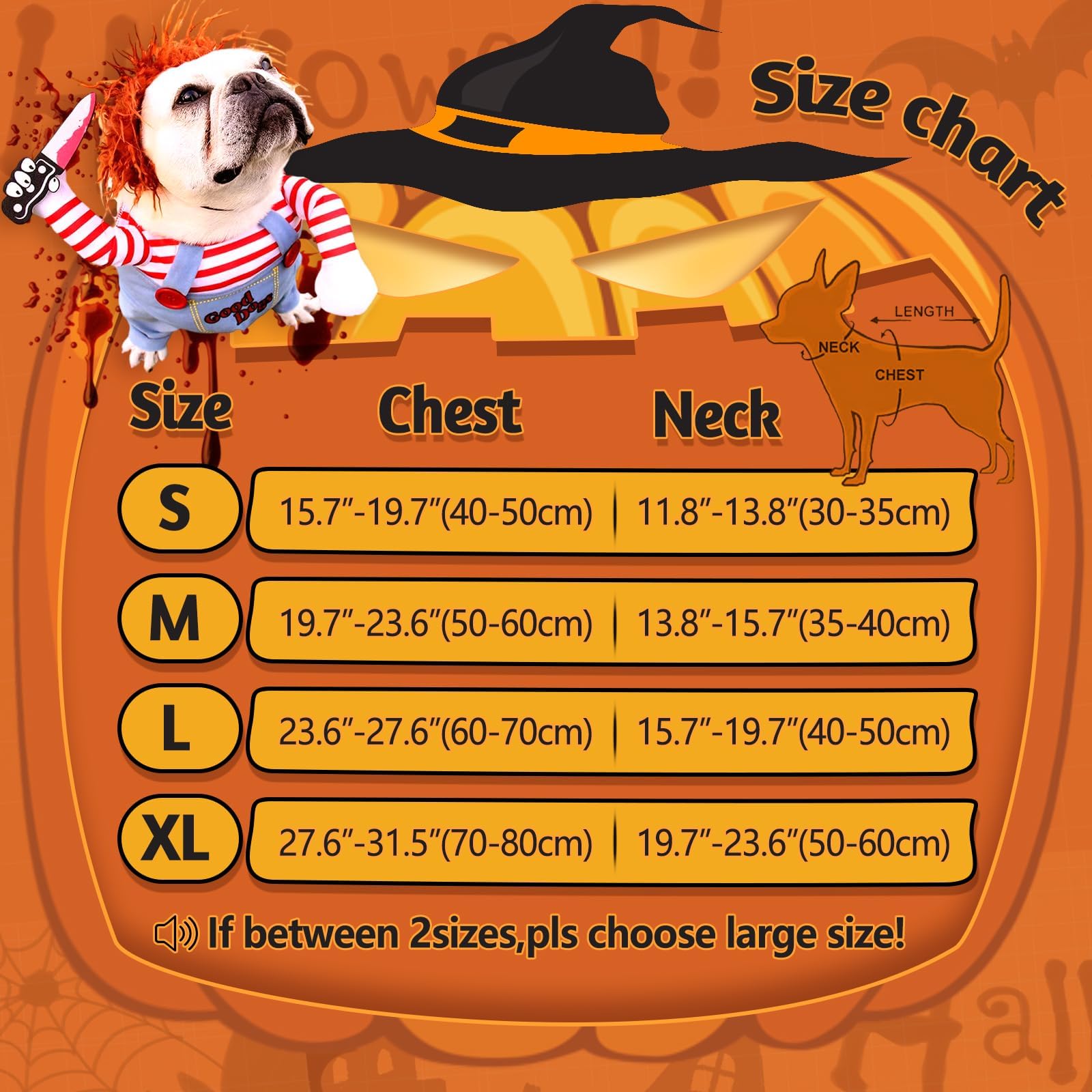 Pet Deadly Doll Costume, Novelty Halloween Christmas Funny Dog Cosplay Outfits Cute Clothes for Small Large Dogs Cats Party Dress Up Cool Puppy Costum