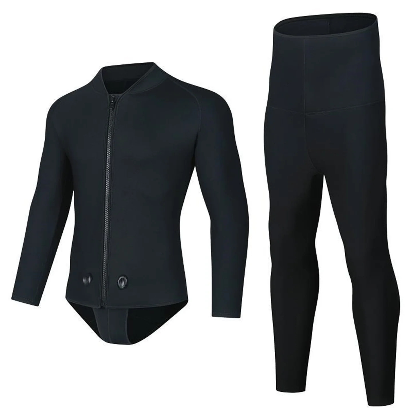 Winter M Neoprene Hooded Wetsuit Men Two Pieces Separate Set Diving Suit Scuba Spearfishing Surfing Deepwater Thermal Swimsuit 240410