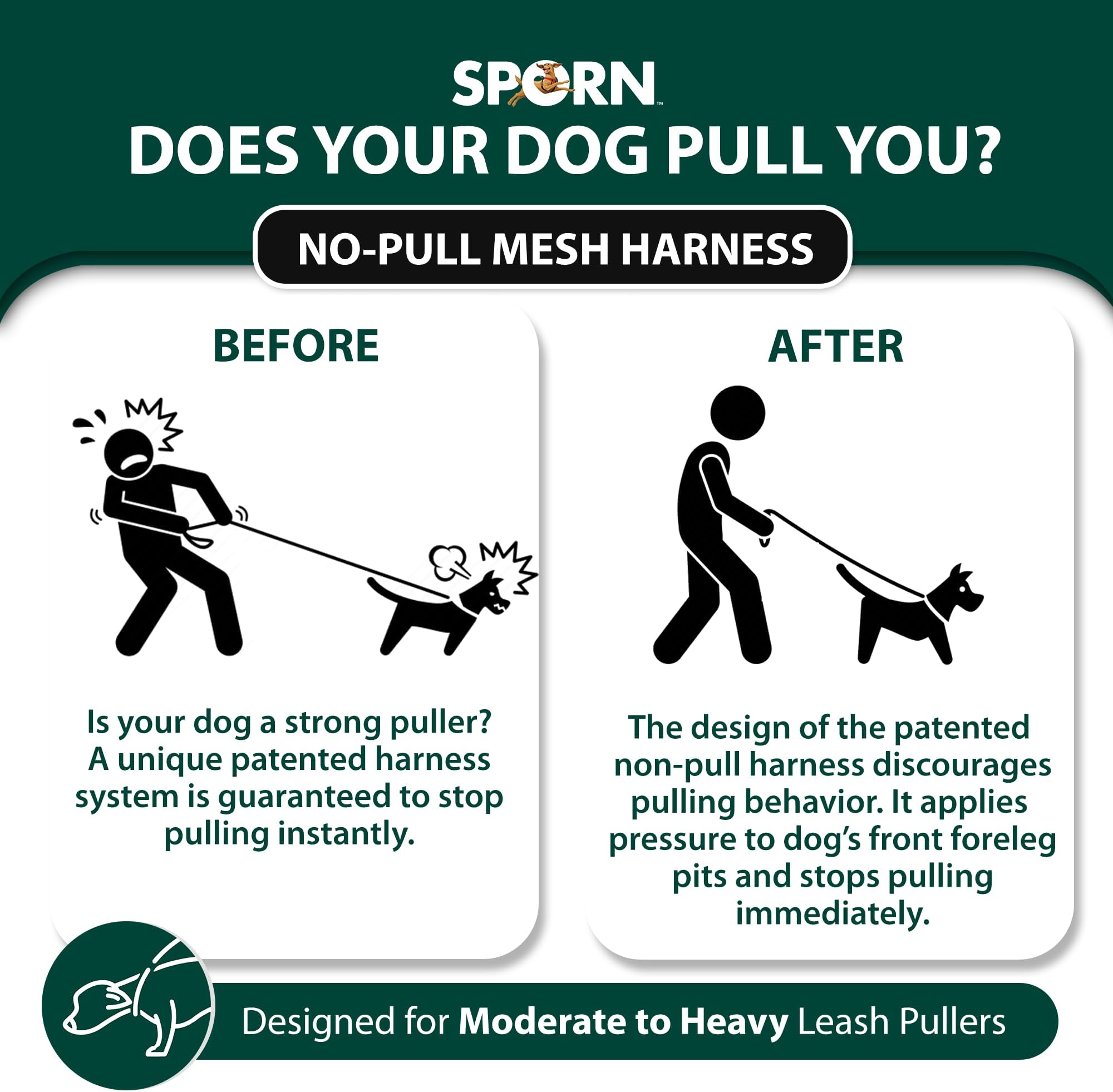 Sporn Mesh Durable Nylon Anti Breathable & Easy Body Harness, Dog No Pull Harness for Dogs Provides to Large Breeds