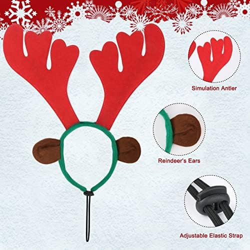 BWOGUE Dog Elk Reindeer Antlers Headbands Set Pet Christmas Costume Accessories Headwear for Medium Large Dogs