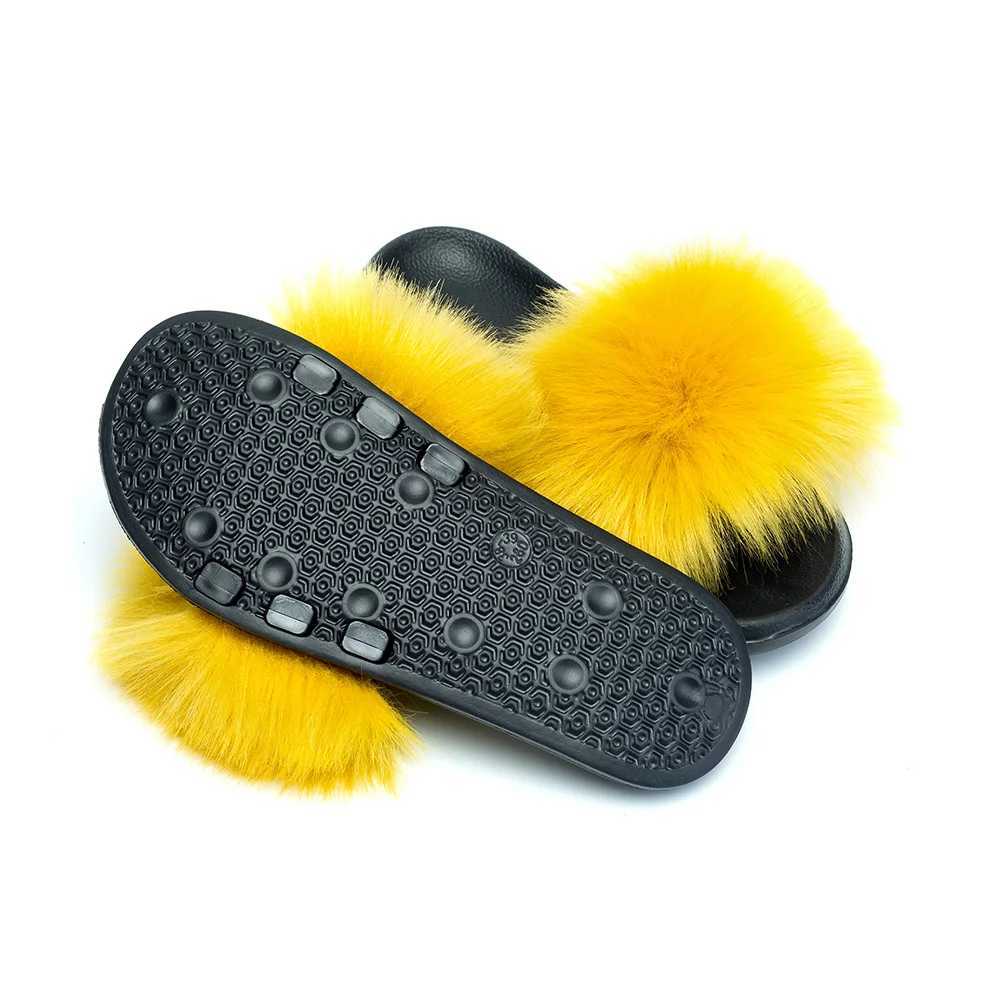 MPPM Faux Fur Slippers Fur Slides Fur Fluffy Sandals Girls Beach Home Plush Sliders Furry Flip Flops Women Shoes WomanXJ250207