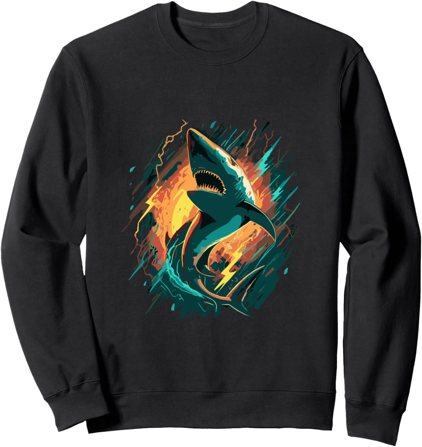 Long Sleeve Shirts for Men sweatshirt Big Shark Design Sweatshirt T shirt Tee Streetwear Casual tops clothes cool