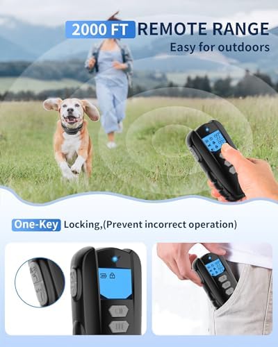 - Dog Training with Remote, IPX7 Waterproof Rechargeable E Collar All Breeds Flashlight Beep Vibration Shock (1-99) Perfect for Small Medium Large Dog
