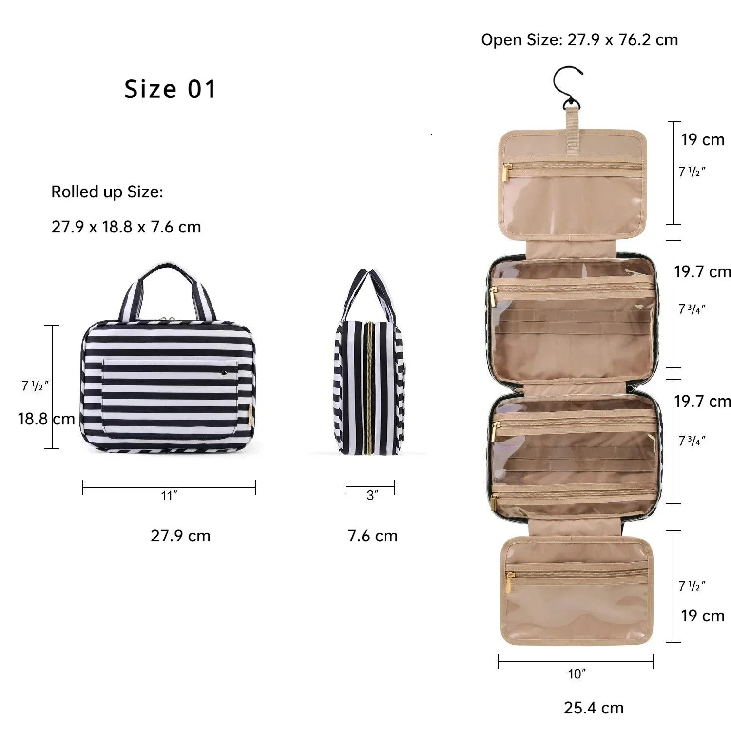 Foldable Travel Organizer Hanging Toiletry Makeup Bag Women Cosmetic Make Up Storage Waterproof Beauty Pouch Men Bathroom Case 241127