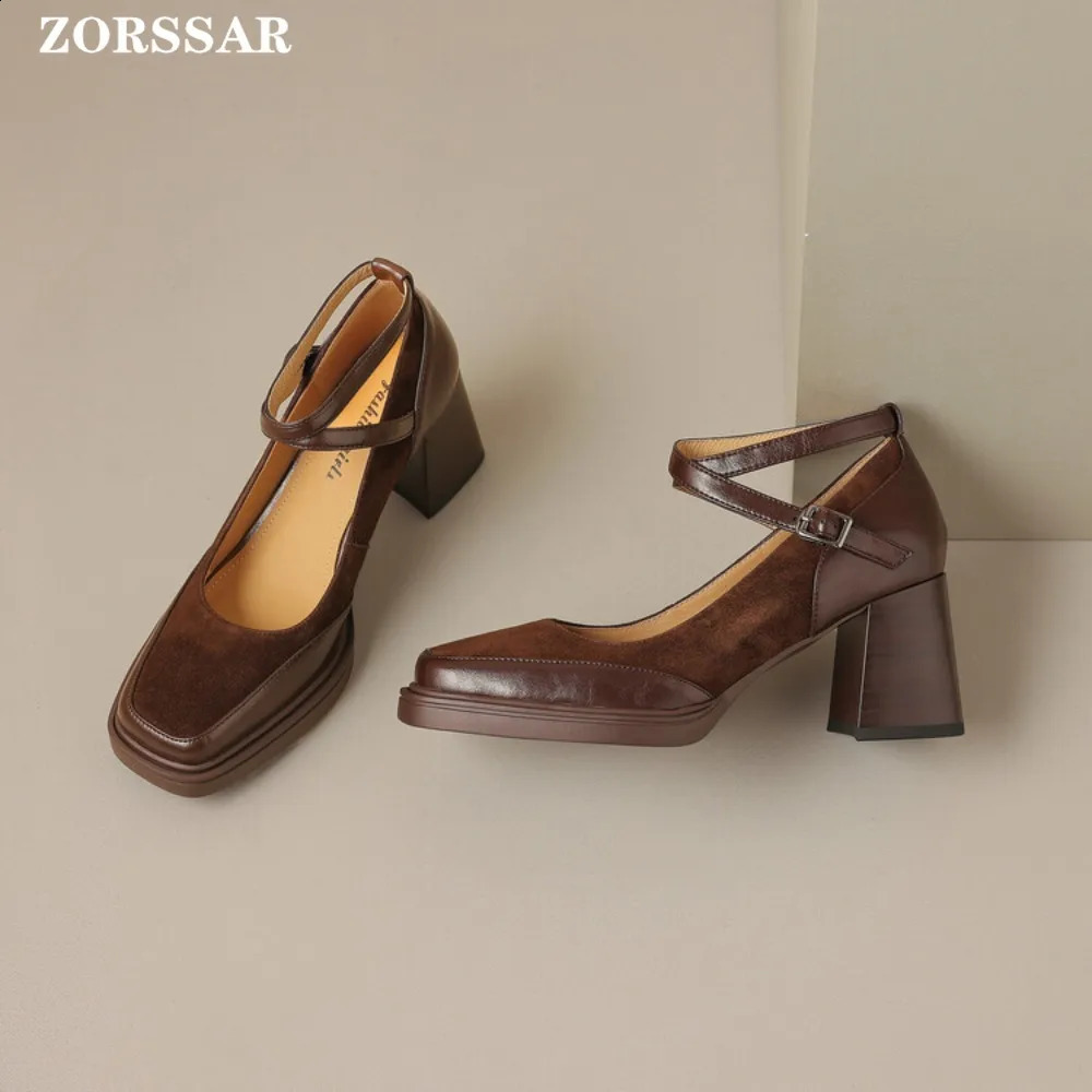 Suede Lolita Shoes Women Japanese Shoes Women Vintage Girls Students Uniform High Heel Platform Shoes Cosplay Plus Size 42 241127