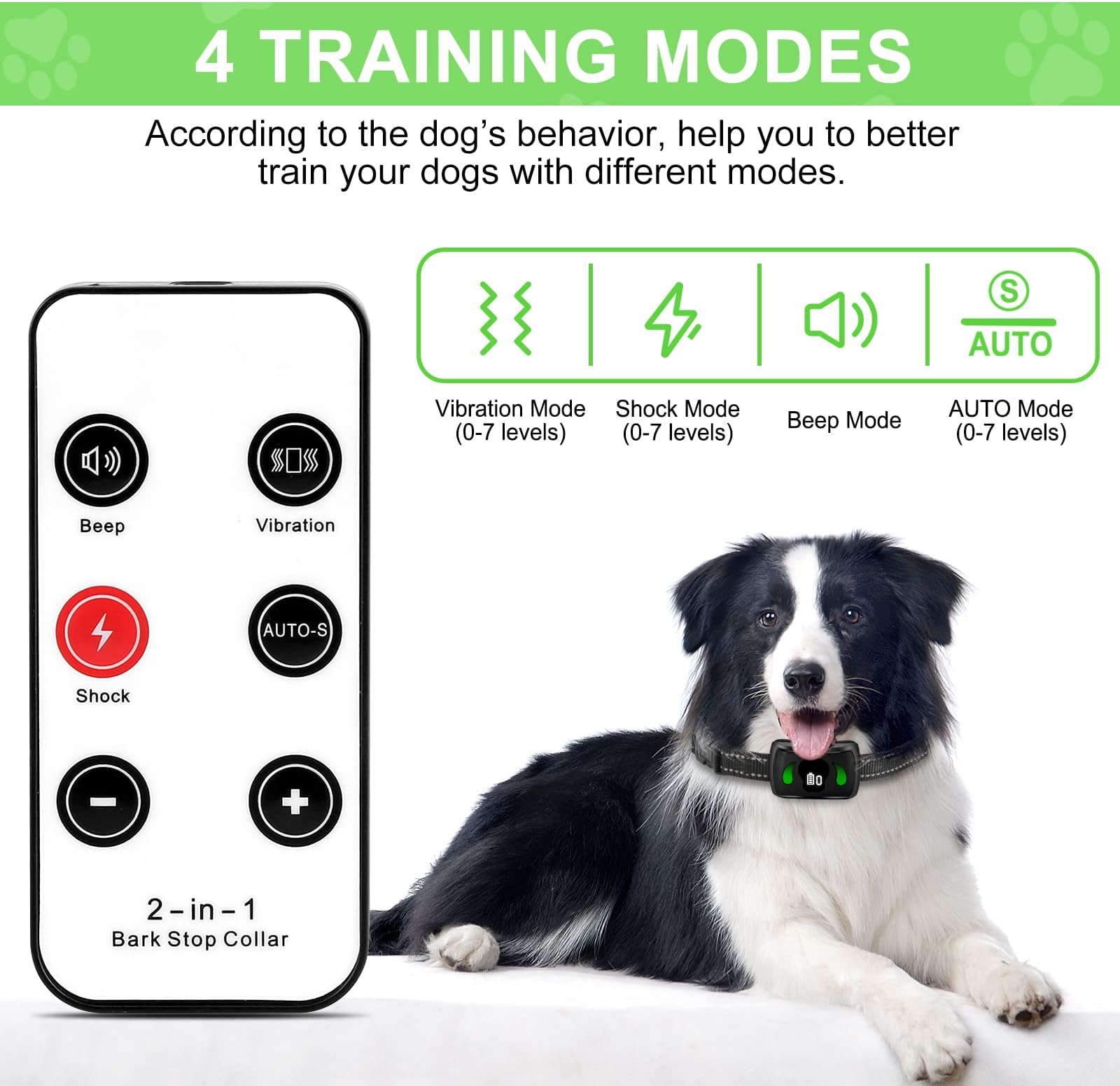 Mini Remote Large Dog Medium&Small Dogs, Anti Barking Training with 7 Adjustable Sensitivity - Safe No Bark Collar for Indoor, Garden & Courtyard Use