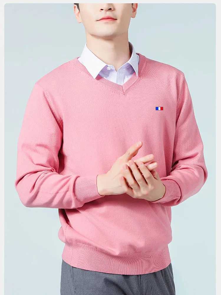 Classic brushed V-neck sweater for mens autumn and winter cashmere blend warm jumper dress for mens Hombres sweater X241126