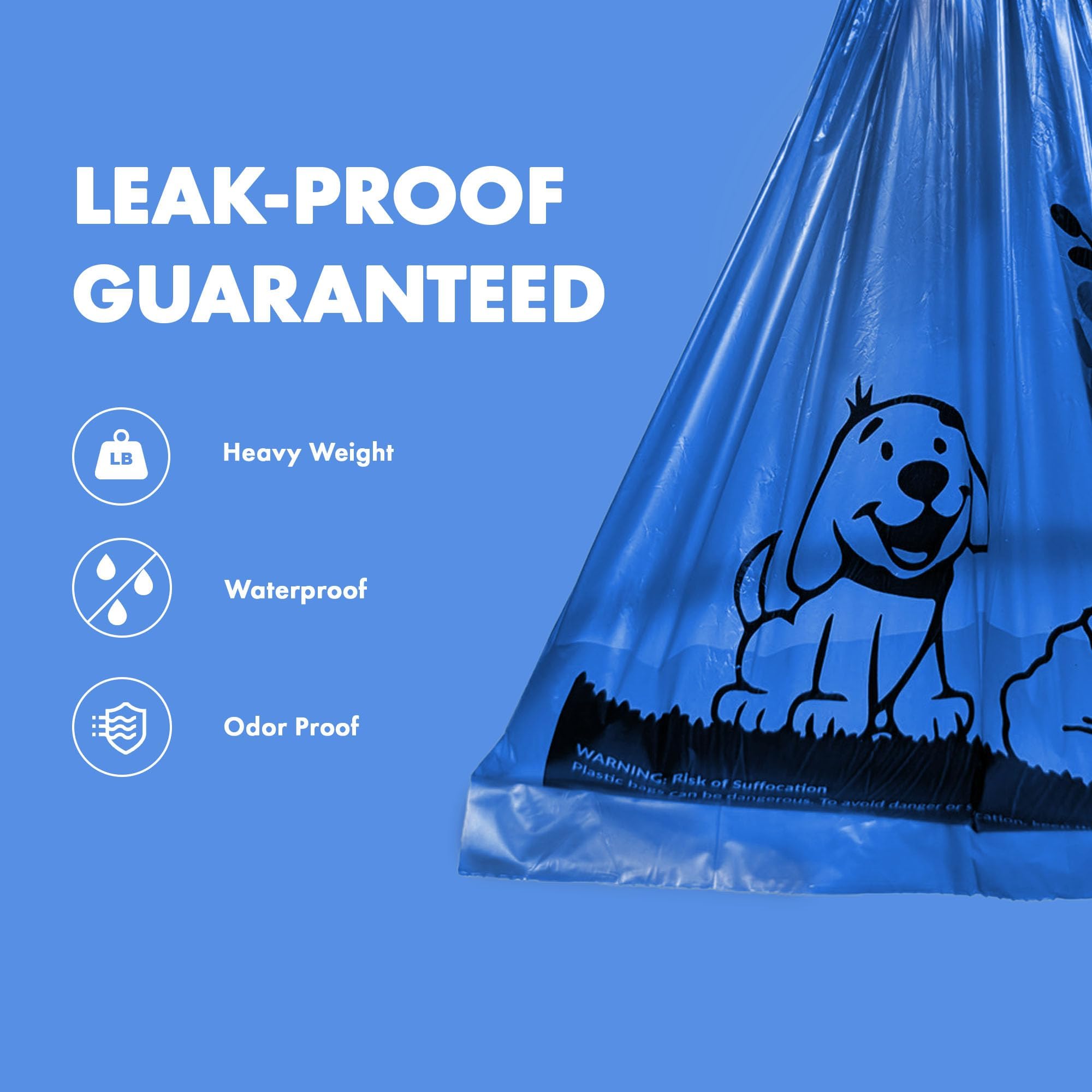 GORILLA SUPPLY Dog Poop Waste Bags with Dispenser and Leash Tie, 9 x 13 ,ed, 1000 Count