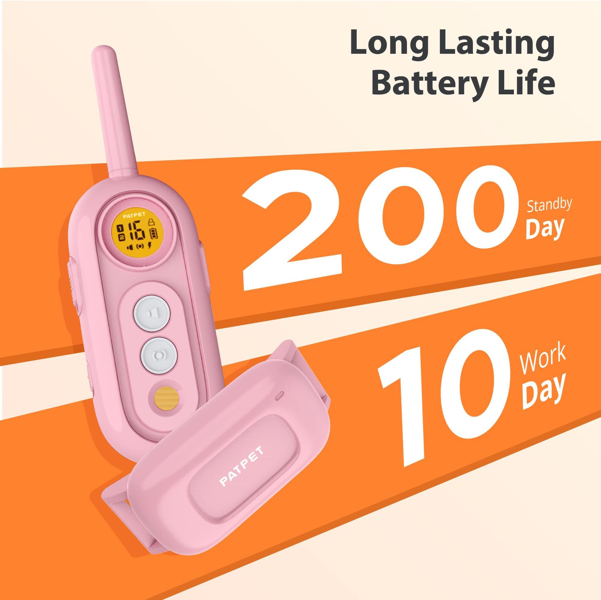 PATPET Dog - 2000Ft Waterproof Shock for Small Medium Dogs (10-100Ibs), Rechargeable Collar with 3 Safe Training Modes