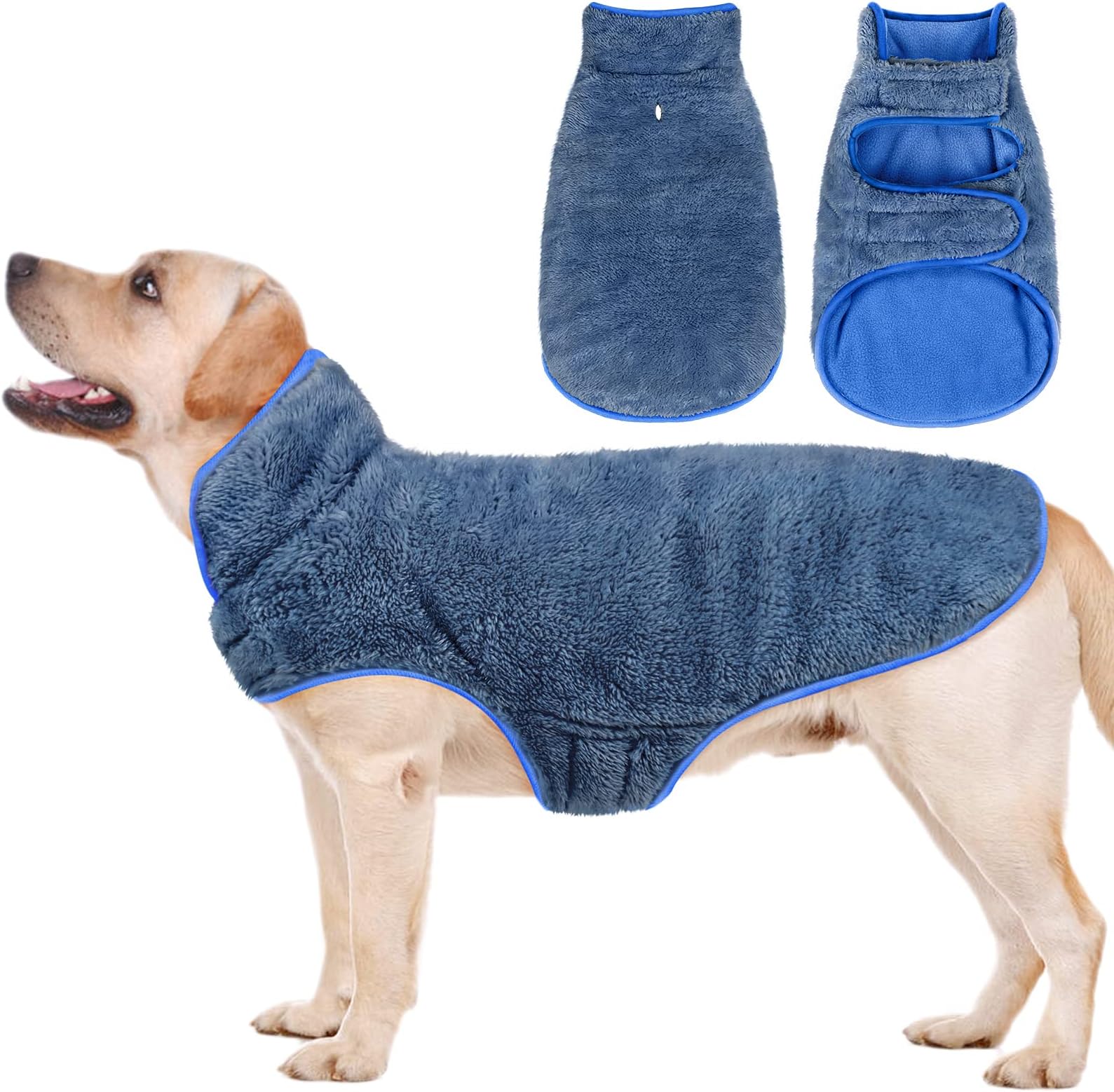 Malier Winter Coat, Reversible Fleece Cold Weather Coats Dogs, Windproof Warm Coat Snow et Vest Pet Dog Clothes for Small Large Dogs
