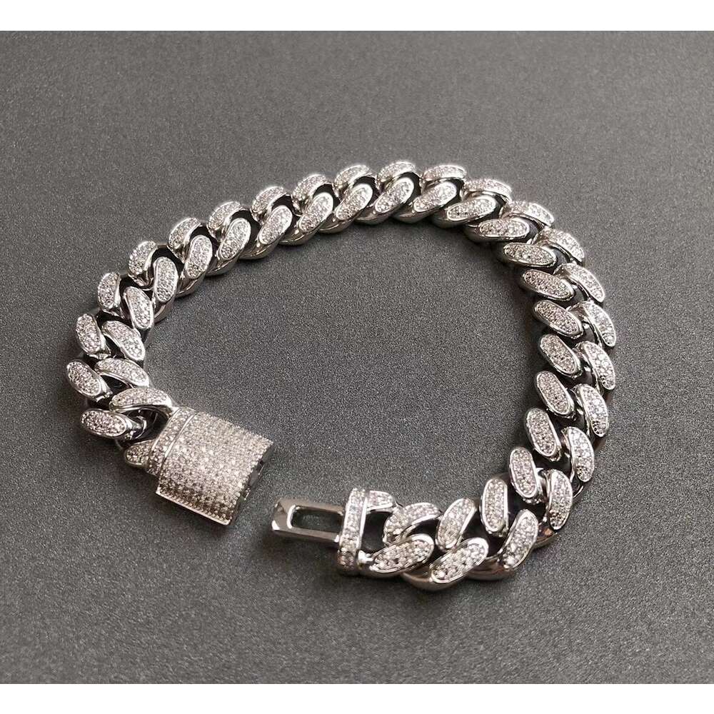 10mm 12mm 14mm Wholesale Price Best Quality 925 Silver Custom Bracelet Jewelry 6mm 8mm Iced Out Moissanite Cuban Link Chain