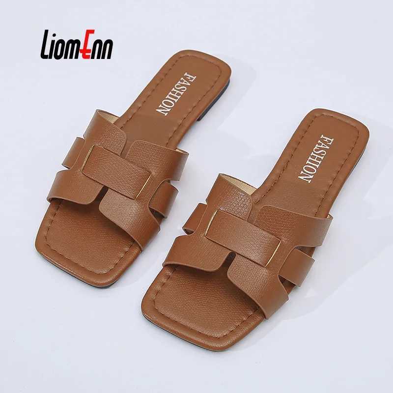 Luxury Summer Slippers Women Flat Outdoor Trend Beach Sandals Female Flip Flops Brand Design Slides Shoes Woman 2024 Big Size 43XJ250207