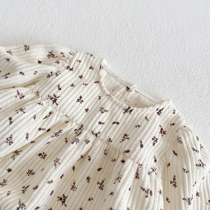 0-24M Toddler Baby Girl Romper Corduroy Long Sleeve Printing born Baby Girl Jumpsuit Autumn Spring Baby Girl Clothing 240507bj