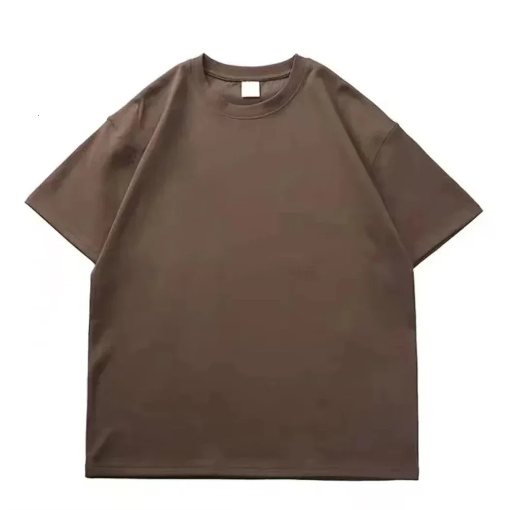 Black White GSM 500g Heavy Duty Cotton Plus Size TShirt Crew Neck Mens Short Sleeve Three Needles Half Tee 241127