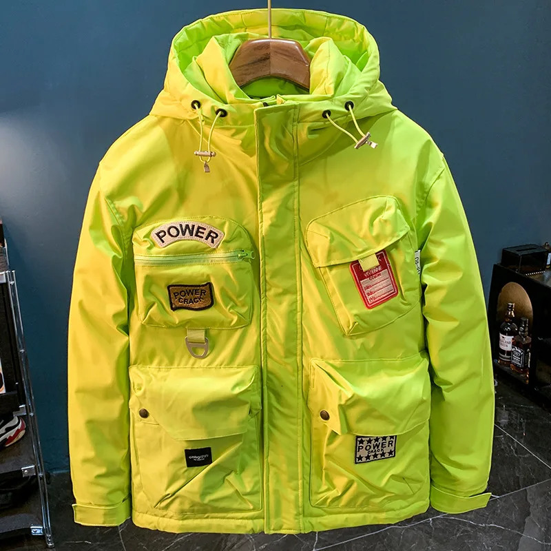 Outdoor ColdResistant Tooling down Jacket Mens Winter Hooded Fashionable HighEnd White Duck Warm Coat 241112