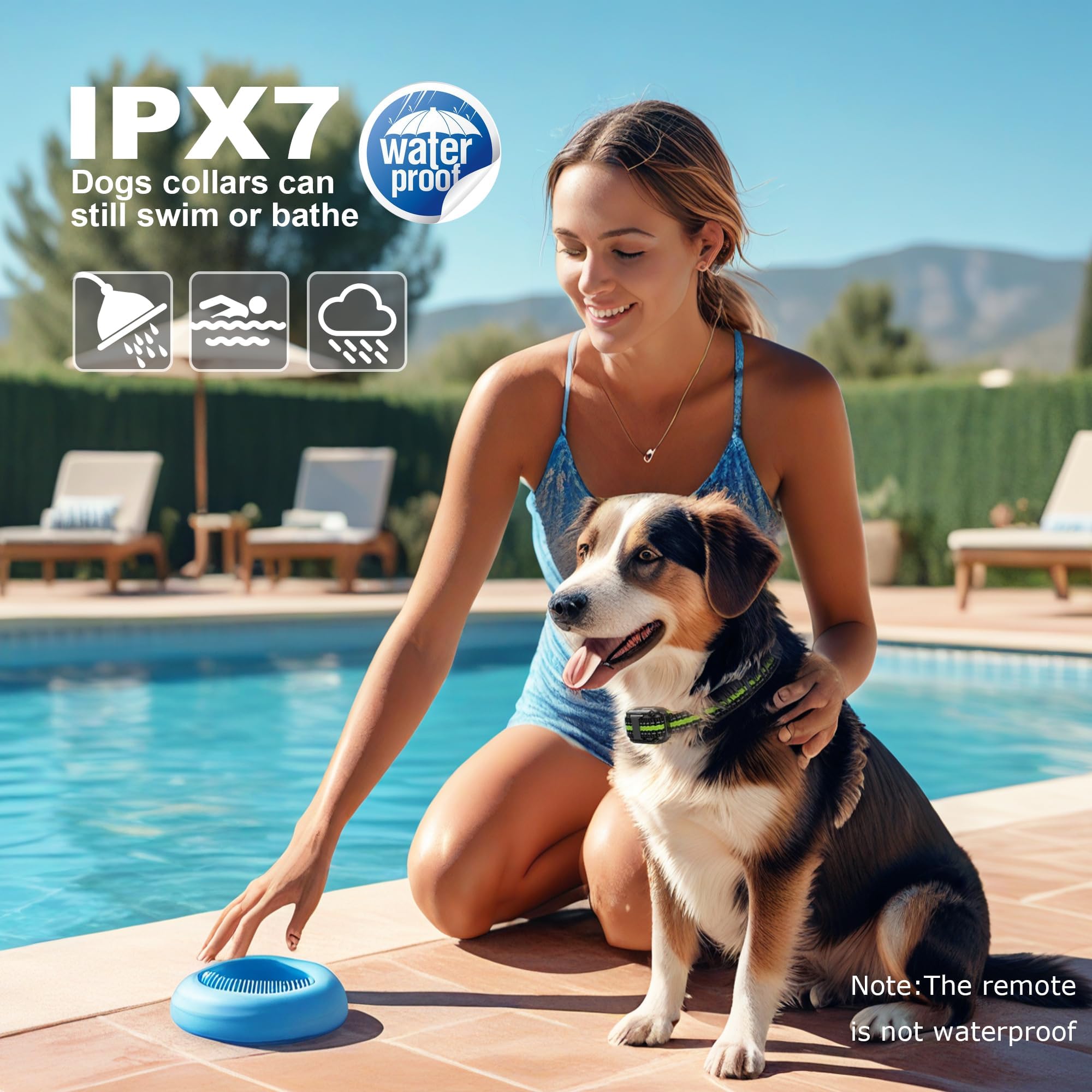 Heaflex Dog Collar Remote, 2600FT Range, 4 Training Modes Beep, Shake, Safe Shock, LED Light, Rechargeable IPX7 Waterproof All Breeds Sizes, with Thre